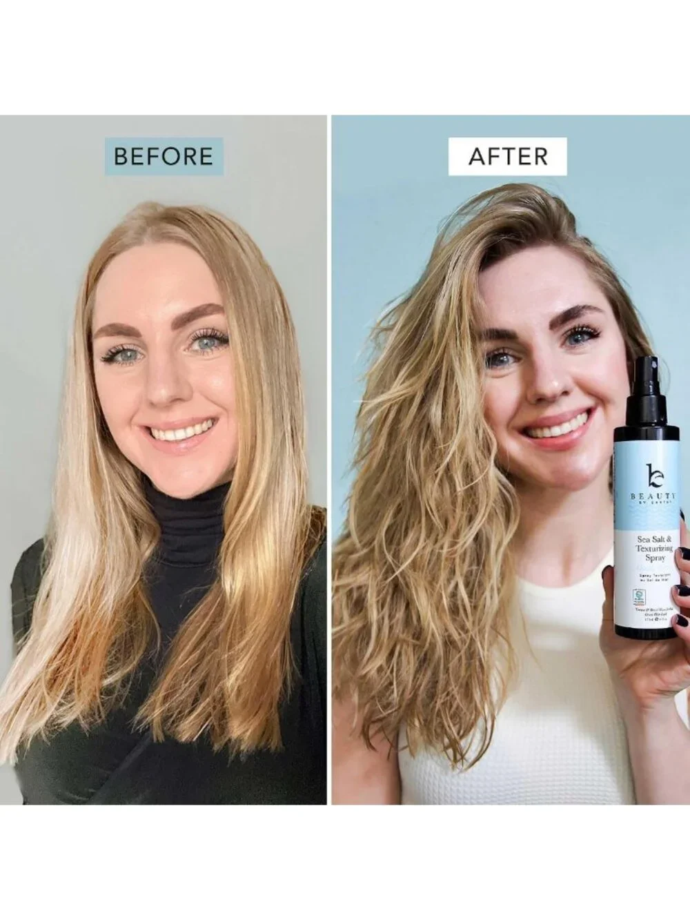 Aloe-Infused Sea Salt Spray for Beach Waves, Texture & Volume, Natural
